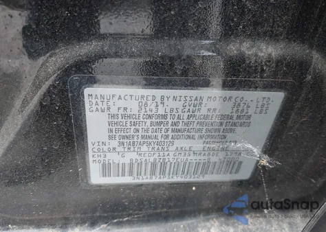 2019 Nissan Sentra S z USA, uszkodzony, nr VIN 3N1AB7AP5KY403129